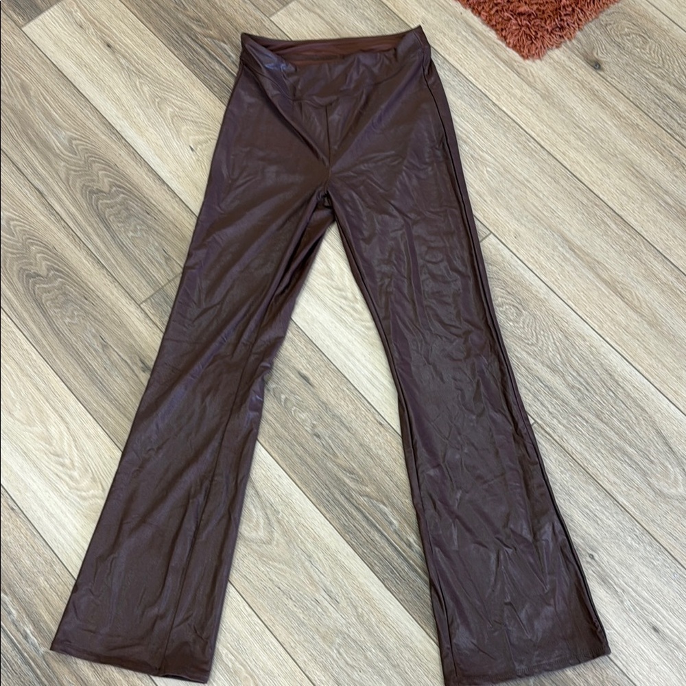Naked Wardrobe Brown Boot Cut Flare Pants